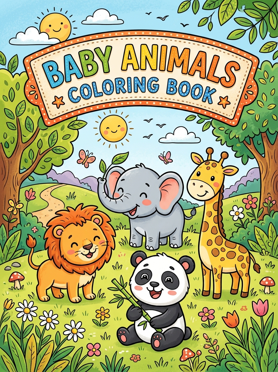 Baby Animals Joyful Coloring Adventure