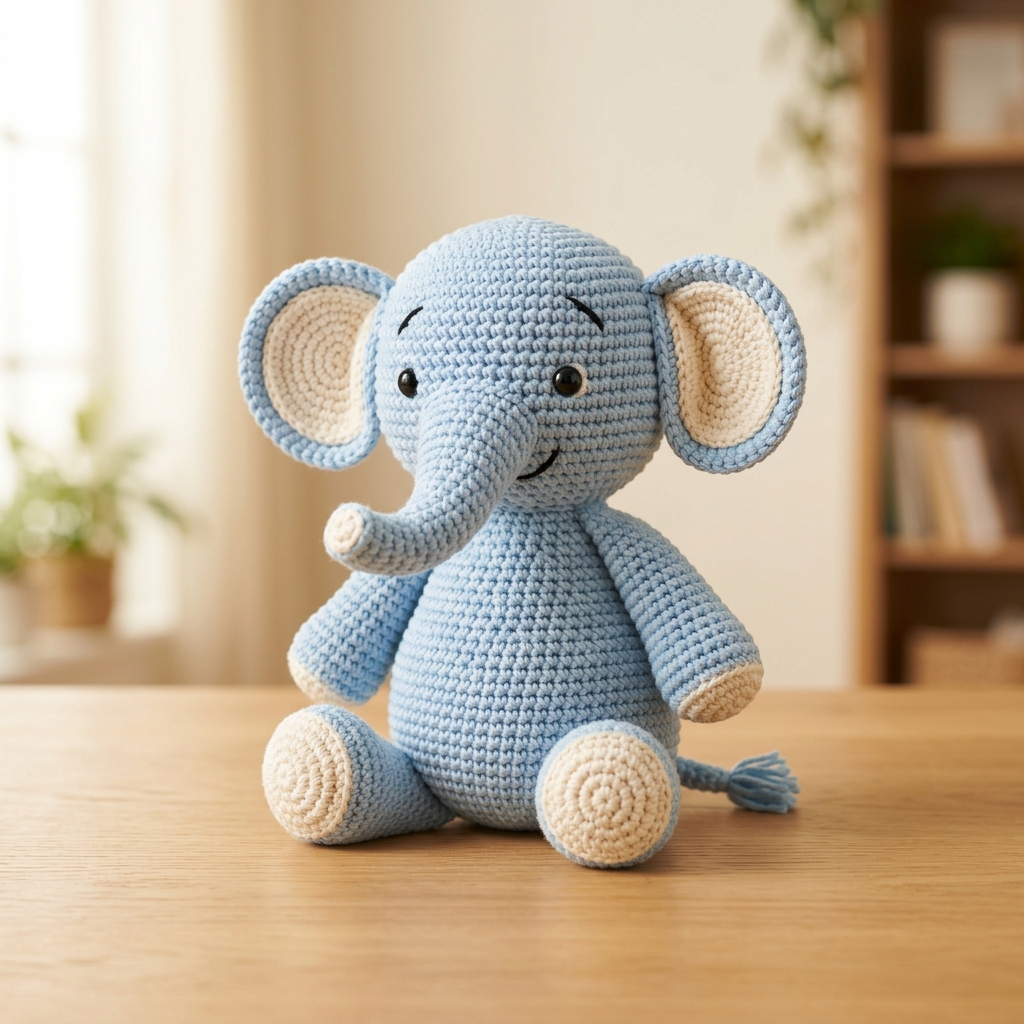 Handmade Crochet Elephant Plushie