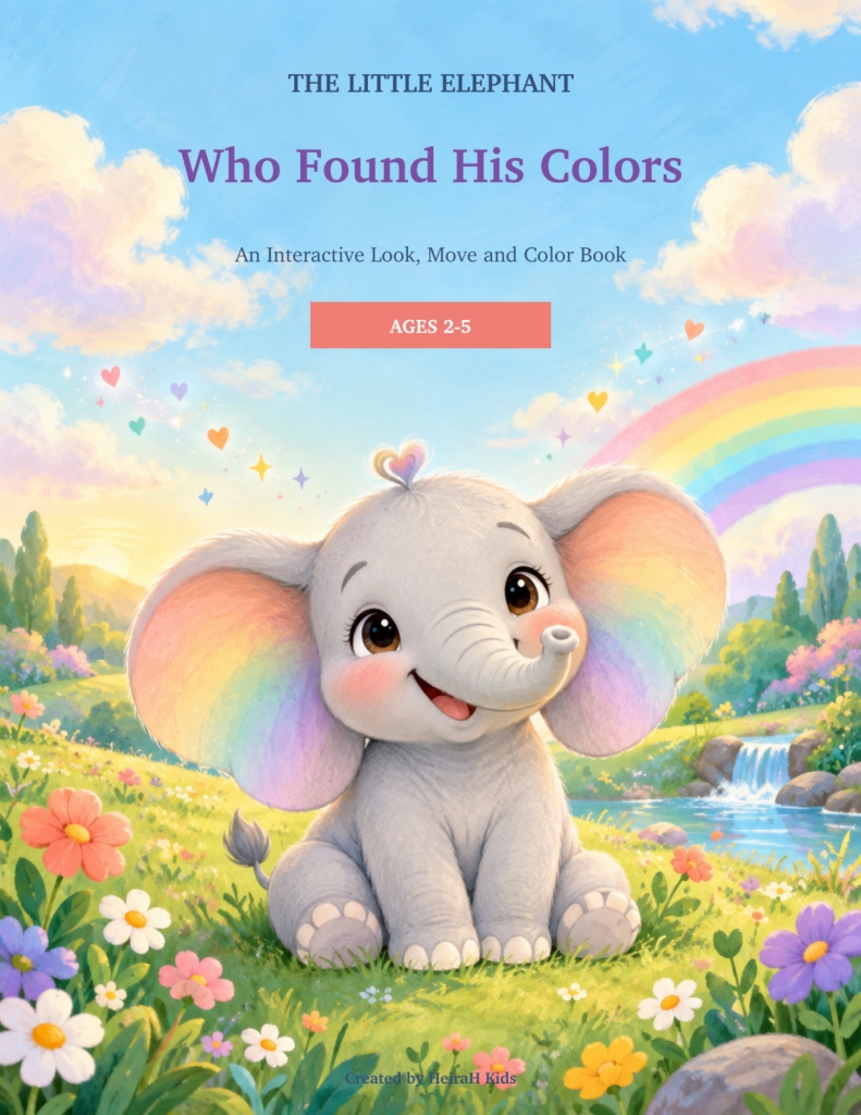 Little Artist Starter Kit: Elephant Story Book + 12 Washable Crayons + Sticker Pack