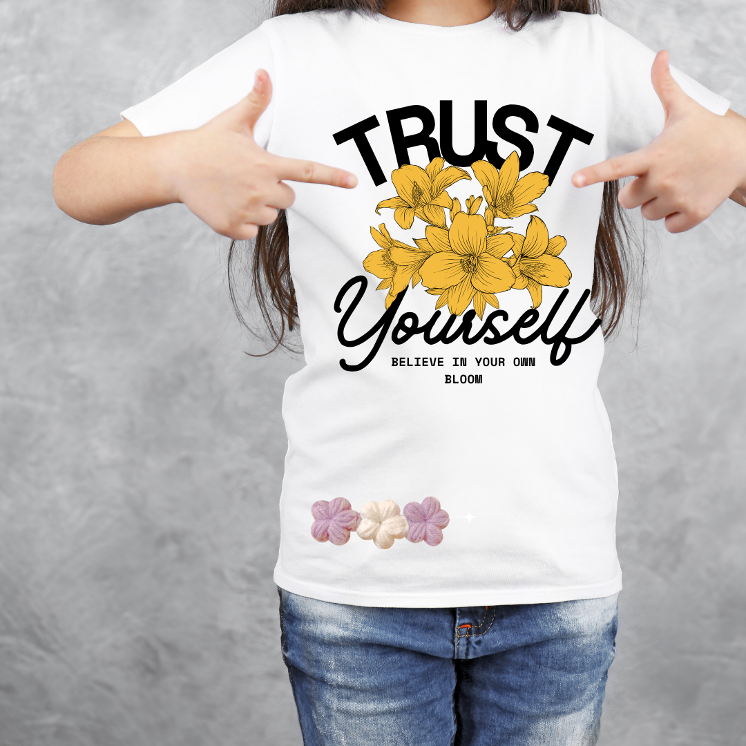 Sunshine Crochet Daisy Handcrafted Blossom T-Shirt view 2